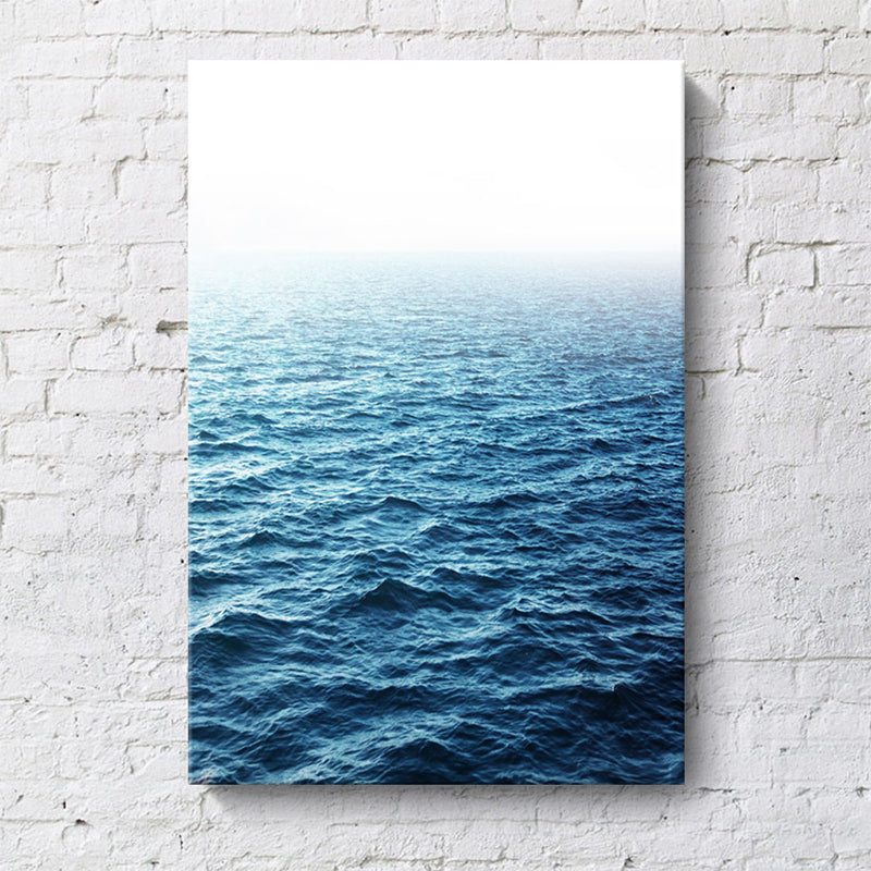 Vivolux | Zwart-wit moderne kunstprint luchtfoto van mistige bergen wanddecoratie voor thuis