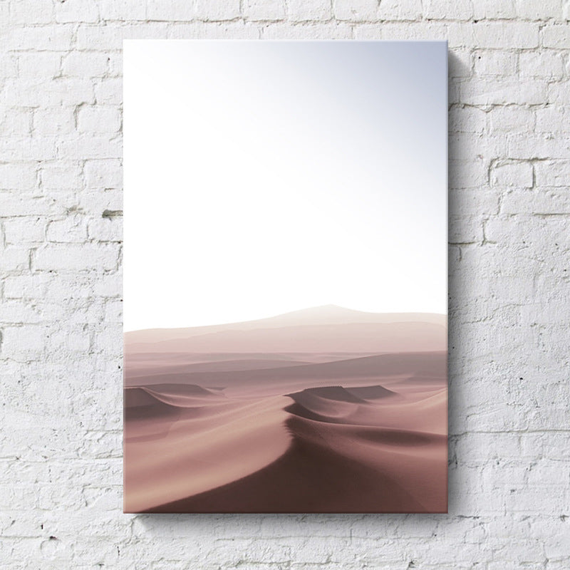 Vivolux | Zwart-wit moderne kunstprint luchtfoto van mistige bergen wanddecoratie voor thuis