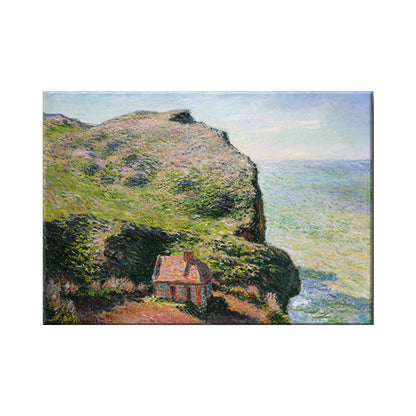 Vivolux | Moderne Zeeland Landschaft Wandkunst Dekor Grün Haus auf der Klippe Malerei für Zuhause Galerie