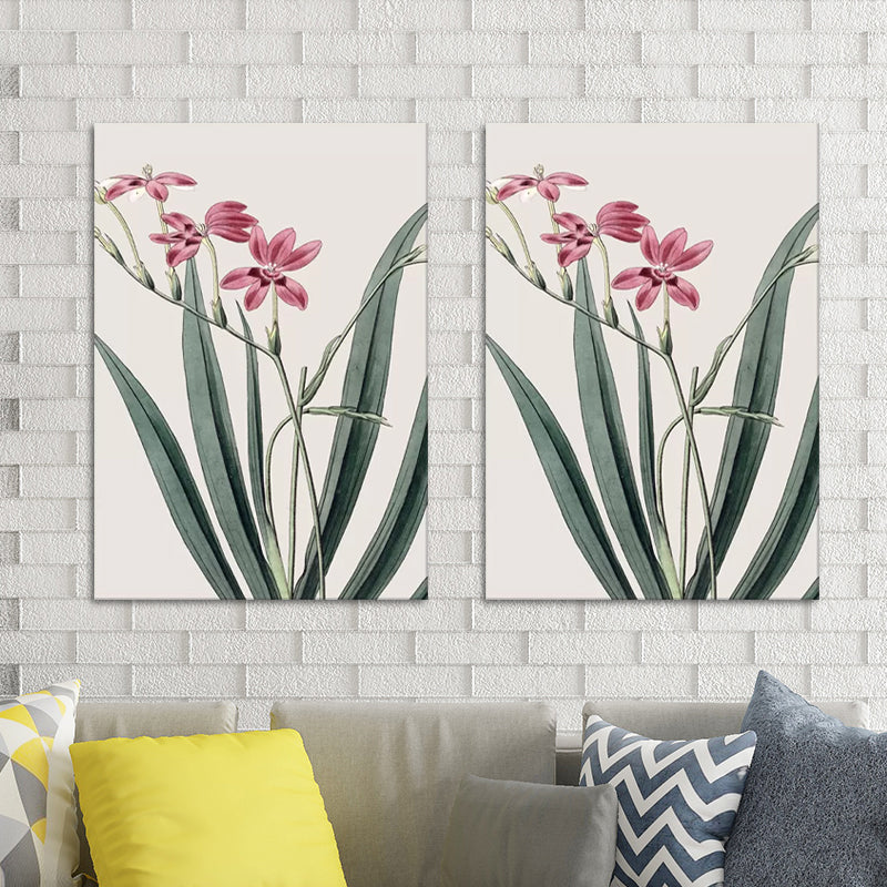 Vivolux | Blumen Leinwand Wandkunst Textur Oberfläche Minimalistisch Mädchen Wohnzimmer Gemälde