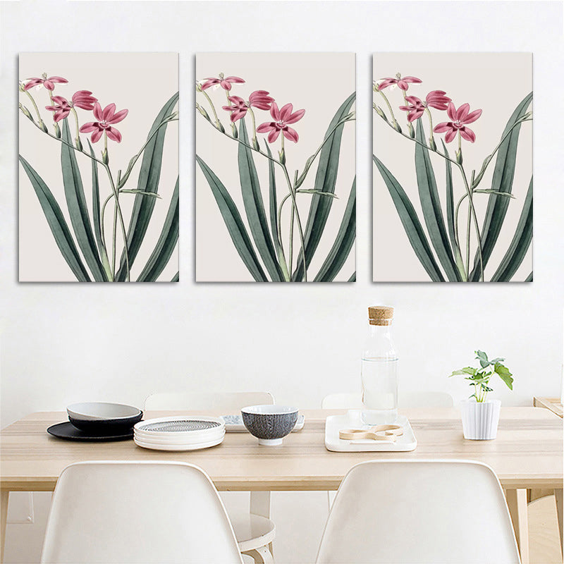 Vivolux | Blumen Leinwand Wandkunst Textur Oberfläche Minimalistisch Mädchen Wohnzimmer Gemälde