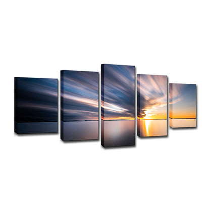 Vivolux | Moderne Wandkunst Momentaufnahme von Wolke über ruhigem Meer in Blau für Esszimmer