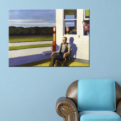 Vivolux | Edward Hopper Landschaft Wandkunst Moderne Stil Strukturiert Leinwanddruck für Zuhause Weg