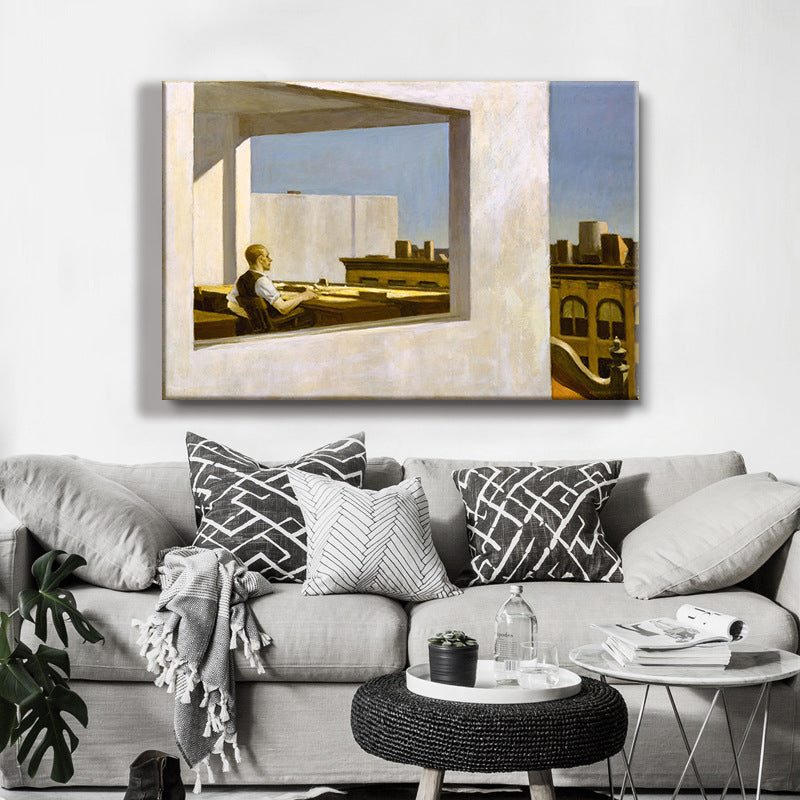 Vivolux | Leisure Time in Cafe Canvas Textured Contemporary Woonkamer Wanddecoratie in Wit