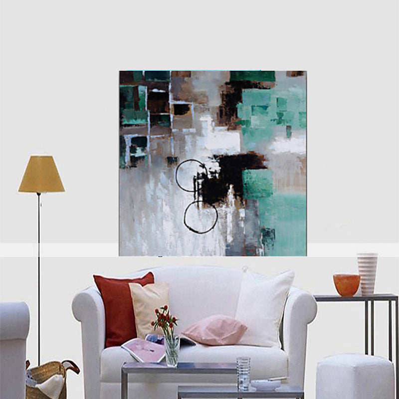 Vivolux | Blaue Pinselstrich Wandkunst Abstraktes Gemälde Minimalistische Texturierte Leinwanddruck