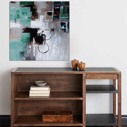 Vivolux | Blaue Pinselstrich Wandkunst Abstraktes Gemälde Minimalistische Texturierte Leinwanddruck