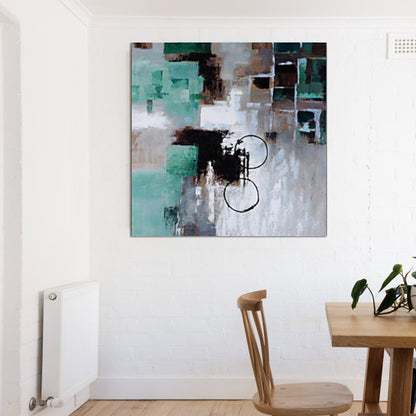 Vivolux | Blaue Pinselstrich Wandkunst Abstraktes Gemälde Minimalistische Texturierte Leinwanddruck