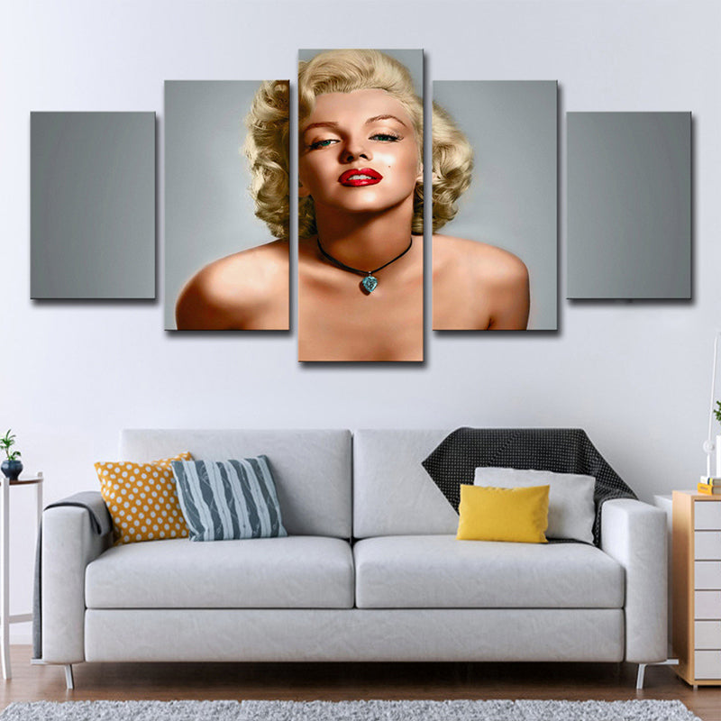 Vivolux | Modernistische Marilyn Monroe Wandkunst Leinwand Multi-Stück Graue Wanddekoration für Schlafzimmer