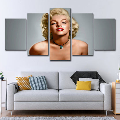 Vivolux | Modernistische Marilyn Monroe Wandkunst Leinwand Multi-Stück Graue Wanddekoration für Schlafzimmer