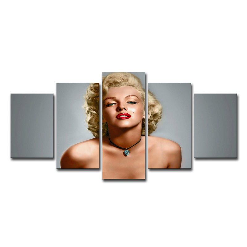 Vivolux | Modernistische Marilyn Monroe Wandkunst Leinwand Multi-Stück Graue Wanddekoration für Schlafzimmer