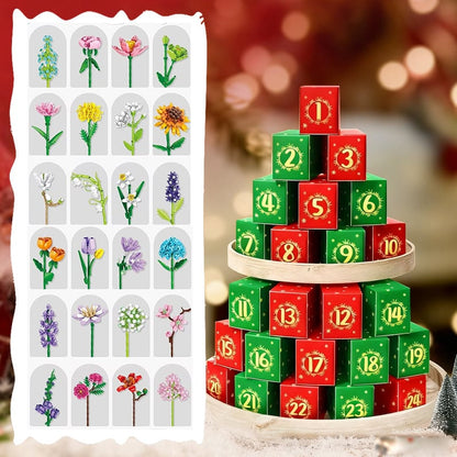 Vivolux | Blumenstrauß Bauklötze Weihnachts Adventskalender Set - Weihnachtsgeschenk