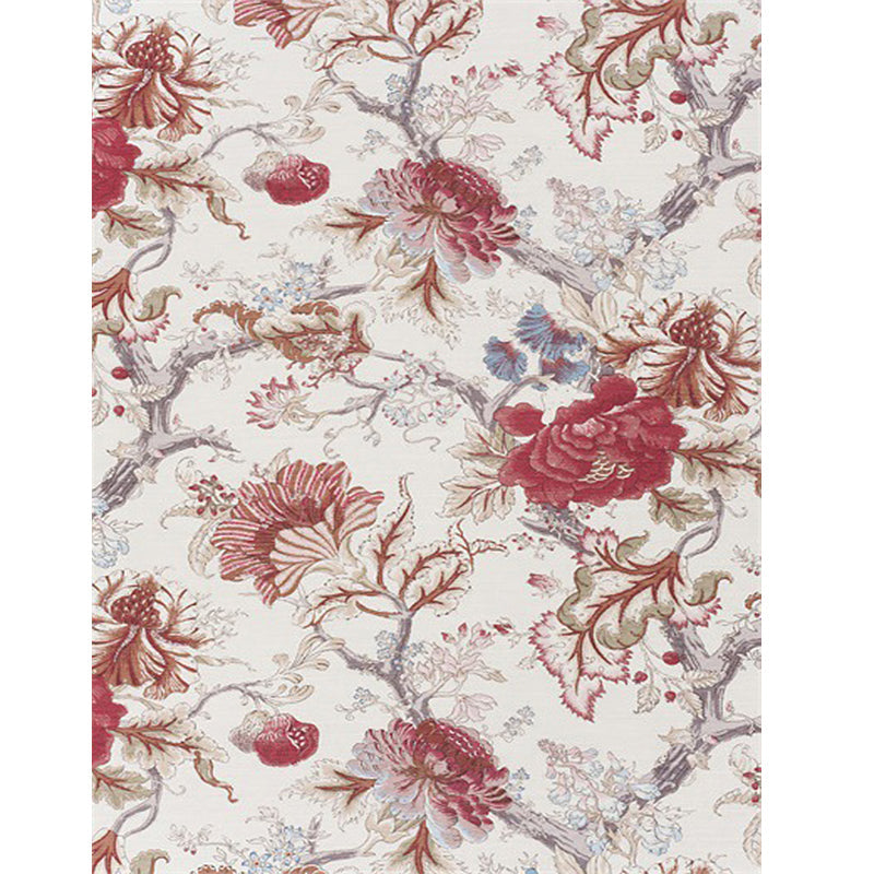 Vivolux | Vintage Floral Pattern Tapijt Rood Polyester Tapijt Machinewasbaar Antislip Gebiedtapijt voor Woonkamer