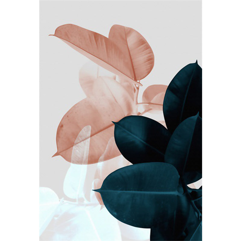 Vivolux | Einfaches Blattmuster Teppich Dunkelblau Orientalischer Teppich Polyester Waschbar Rutschfeste Rückseite Wohnzimmer Teppich