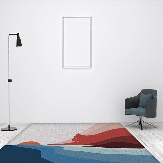 Vivolux | Kinderen Kat Patroon Tapijt met Zon Multicolor Vinyl Tapijt Wasbaar Antislip Achterkant Gebied Tapijt voor Huisdecoratie