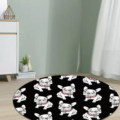 Vivolux | Schwarzer Kinderzimmerteppich Kinder Tiere Hund Muster Teppich Polyester Rutschfeste Unterlage Teppich