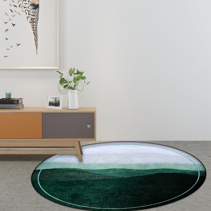 Vivolux | Groen en Grijs Oriëntaals Tapijt Polyester Berg Ombre Patroon Tapijt Wasbaar Antislip Achtergrond Vloerkleed voor Woonkamer