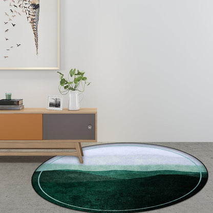 Vivolux | Groen en Grijs Oriëntaals Tapijt Polyester Berg Ombre Patroon Tapijt Wasbaar Antislip Achtergrond Vloerkleed voor Woonkamer