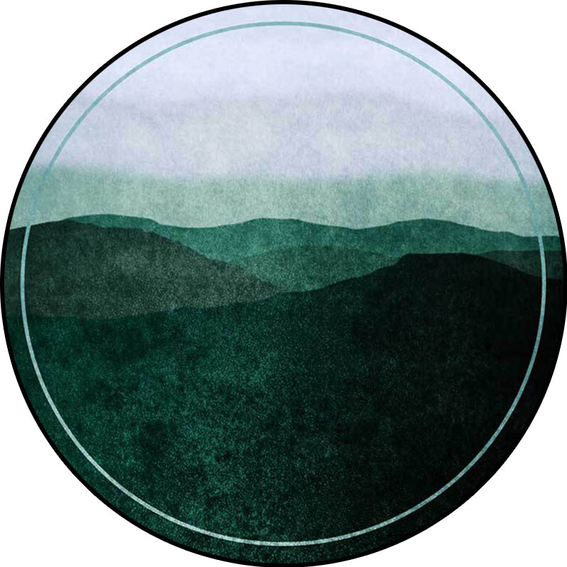 Vivolux | Groen en Grijs Oriëntaals Tapijt Polyester Berg Ombre Patroon Tapijt Wasbaar Antislip Achtergrond Vloerkleed voor Woonkamer