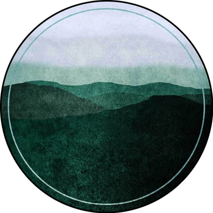 Vivolux | Groen en Grijs Oriëntaals Tapijt Polyester Berg Ombre Patroon Tapijt Wasbaar Antislip Achtergrond Vloerkleed voor Woonkamer