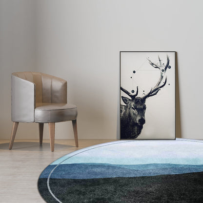 Vivolux | Groen en Grijs Oriëntaals Tapijt Polyester Berg Ombre Patroon Tapijt Wasbaar Antislip Achtergrond Vloerkleed voor Woonkamer