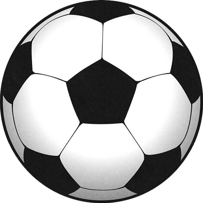 Vivolux | Zwart en Witte Kinderkamer Tapijt Kinderen Sport Voetbal Patroon Gebied Tapijt Polyester Wasbaar Vlekbestendig Vloerkleed
