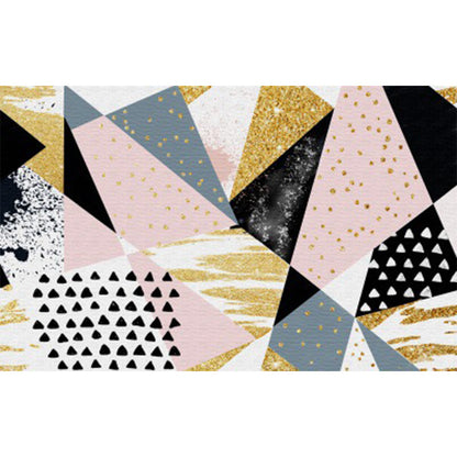 Vivolux | Roze en Gouden Slaapkamer Tapijt Novelty Geometrie Onregelmatige Vorm Dots Patroon Gebied Tapijt Polyester Anti-Slip Tapijt