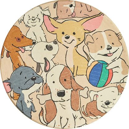 Vivolux | Stijlvolle Cartoon Hond Patronen Tapijt Geel Kindertapijt Polyester Wasbaar Antislip Vloerkleed voor Kinderkamer