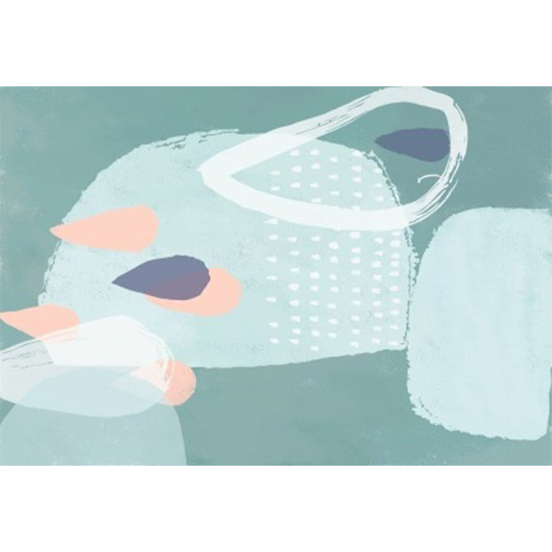 Vivolux | Grüner Schlafzimmerteppich Neuheit Farbblock Aquarellmalerei Muster Teppich Polyester rutschfeste Rückseite Teppich