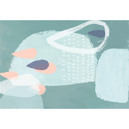 Vivolux | Grüner Schlafzimmerteppich Neuheit Farbblock Aquarellmalerei Muster Teppich Polyester rutschfeste Rückseite Teppich