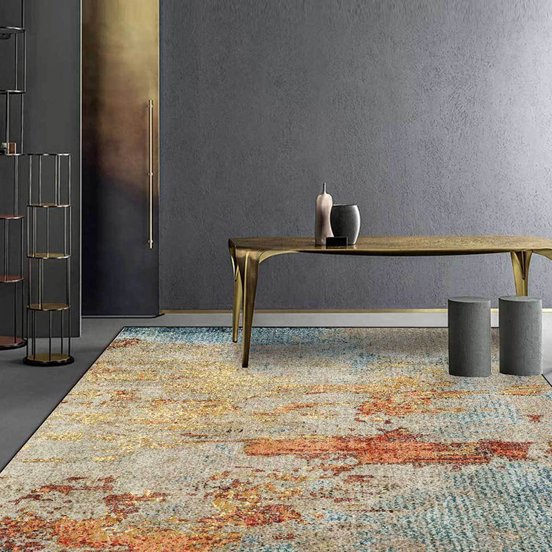 Vivolux | Stijlvolle Abstracte Tapijt Oranje Industriële Tapijt Polyester Wasbaar Anti-Slip Achtergrond Vloerkleed voor Woonkamer