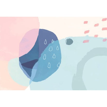 Vivolux | Blauwe en Roze Slaapkamer Tapijt Novelty Kleur Blok Waterverf Schilderij Patroon Gebied Tapijt Polyester Wasbare Vloerkleed