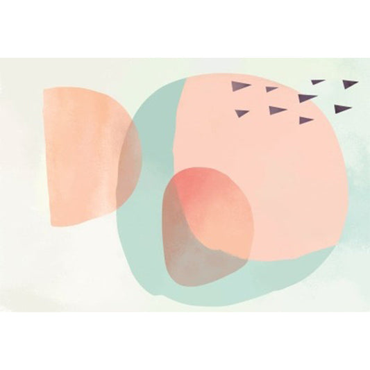 Vivolux | Neuheit Wohnzimmerteppich in Orange und Grün Farbblock-Dreieckdruck Teppich Polyester Waschbarer Bereichsteppich