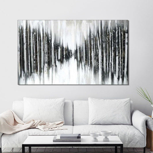 Vivolux | Perspectieftekeningen Canvas Moderne Fantasierijke Abstracte Wandkunst in Zwart-Grijs