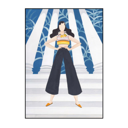 Vivolux | Grünes nordisches gewickeltes Leinwandbild für Frauen und malerischer Wandkunstdruck für das Schlafzimmer