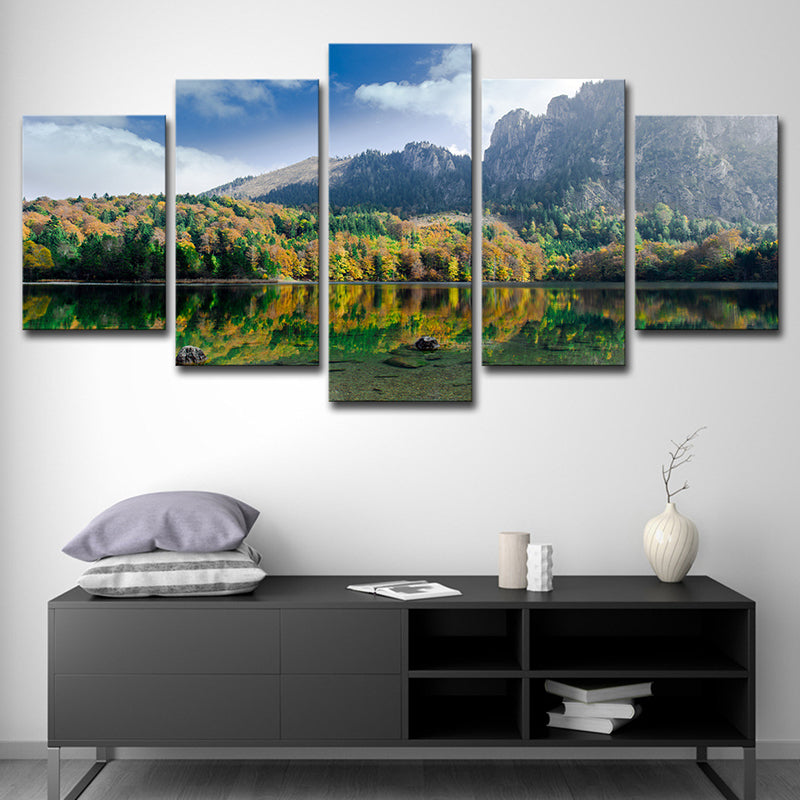 Vivolux | Österreich Natur Landschaft Wanddekoration Dunkelgrün Modernes Leinwand Wandkunst für Haus