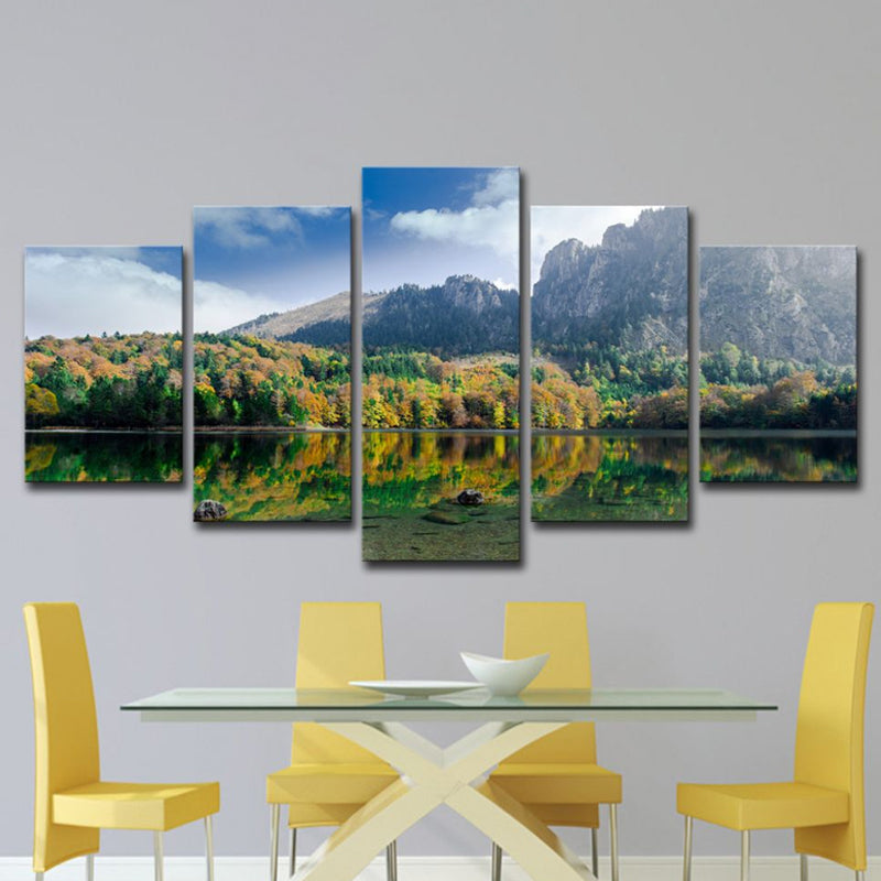 Vivolux | Österreich Natur Landschaft Wanddekoration Dunkelgrün Modernes Leinwand Wandkunst für Haus