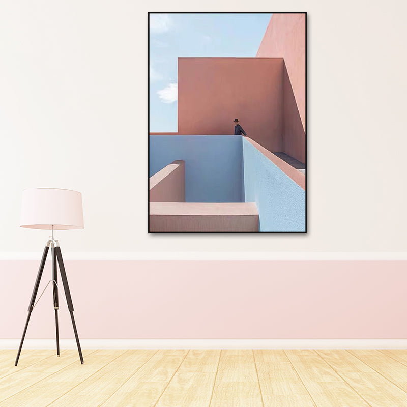 Vivolux | Pastel Kleur Architectuur Wandkunst Abstract Moderne Stijl Textuur Gewikkeld Canvas