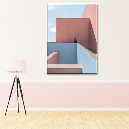 Vivolux | Pastel Kleur Architectuur Wandkunst Abstract Moderne Stijl Textuur Gewikkeld Canvas