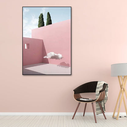 Vivolux | Pastel Kleur Architectuur Wandkunst Abstract Moderne Stijl Textuur Gewikkeld Canvas