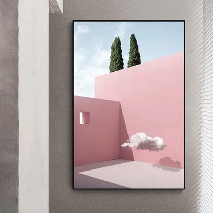 Vivolux | Pastel Kleur Architectuur Wandkunst Abstract Moderne Stijl Textuur Gewikkeld Canvas