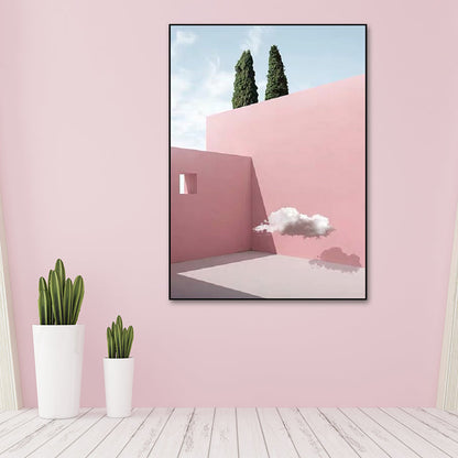 Vivolux | Pastel Kleur Architectuur Wandkunst Abstract Moderne Stijl Textuur Gewikkeld Canvas