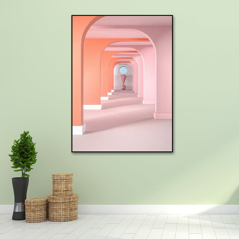 Vivolux | Pastel Kleur Architectuur Wandkunst Abstract Moderne Stijl Textuur Gewikkeld Canvas