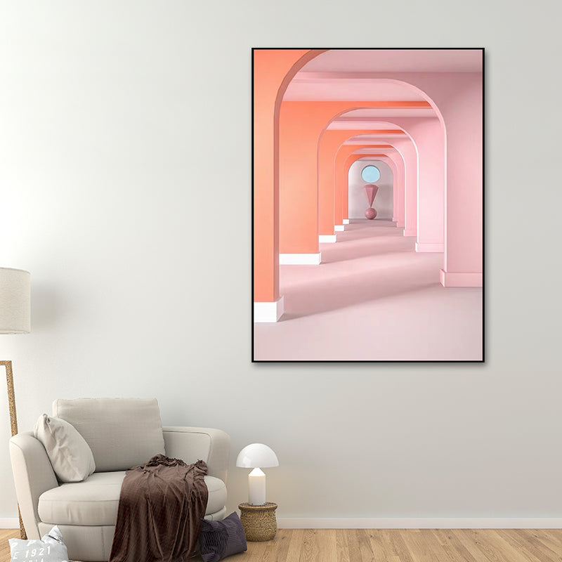 Vivolux | Pastel Kleur Architectuur Wandkunst Abstract Moderne Stijl Textuur Gewikkeld Canvas