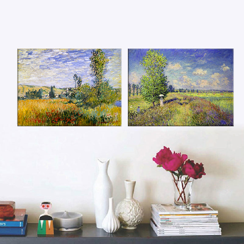 Vivolux | Pastel Kleur Buitenrok Landschap Schilderij Textuur Oppervlak Muurkunst voor Slaapkamer
