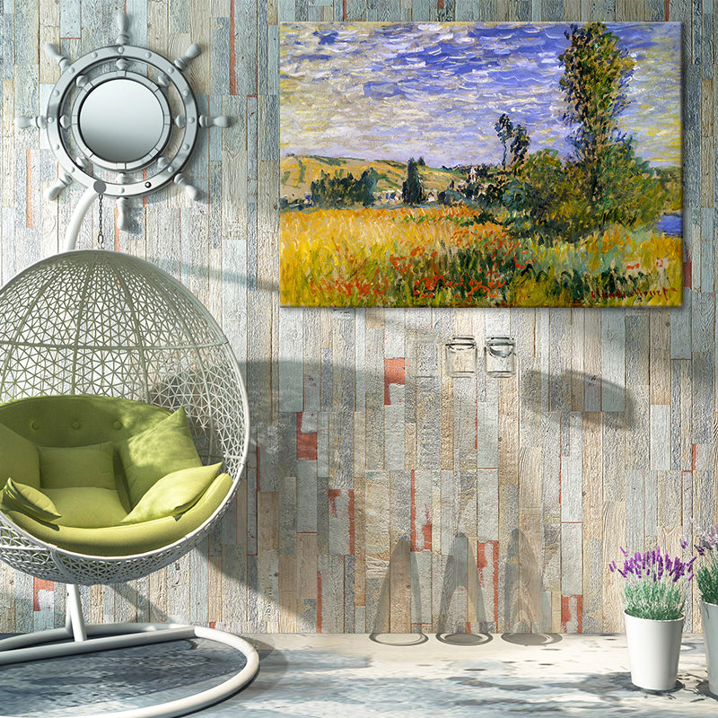 Vivolux | Pastel Kleur Buitenrok Landschap Schilderij Textuur Oppervlak Muurkunst voor Slaapkamer