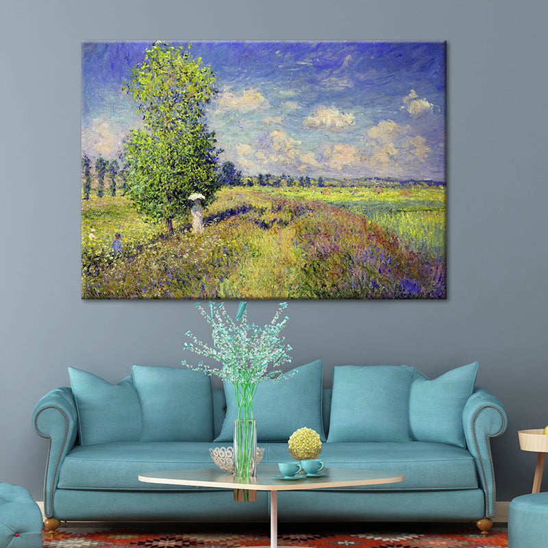 Vivolux | Pastel Kleur Buitenrok Landschap Schilderij Textuur Oppervlak Muurkunst voor Slaapkamer
