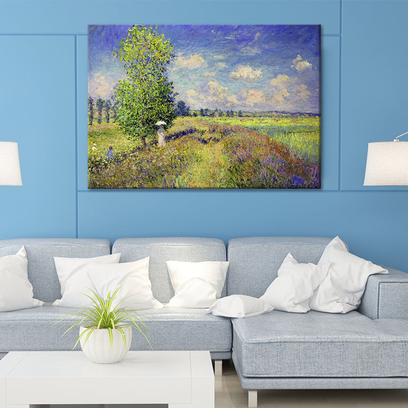 Vivolux | Pastel Kleur Buitenrok Landschap Schilderij Textuur Oppervlak Muurkunst voor Slaapkamer