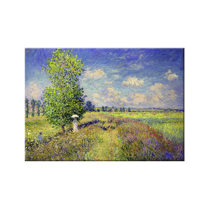 Vivolux | Pastel Kleur Buitenrok Landschap Schilderij Textuur Oppervlak Muurkunst voor Slaapkamer