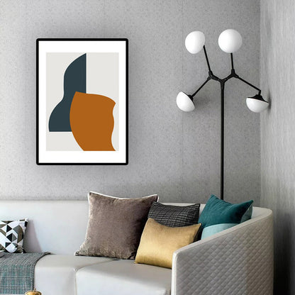 Vivolux | Einfacher Stil Geometrischer Kunstdruck Gelb und Blau Treppe Wanddekoration, Textur