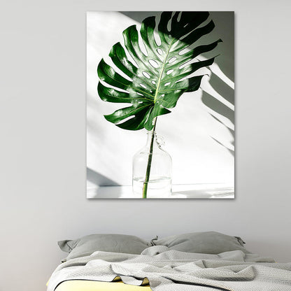 Vivolux | Textured Monstera Leaves Wanddekor Tropische Leinwandkunst für das Wohnzimmer